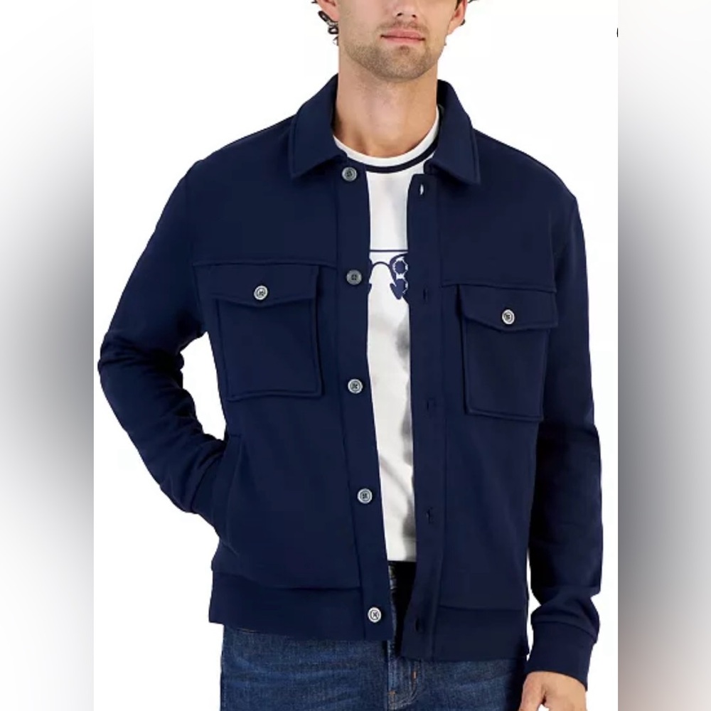 Michael Kors Men's Classic Fit Button-Front Trucker Jacket